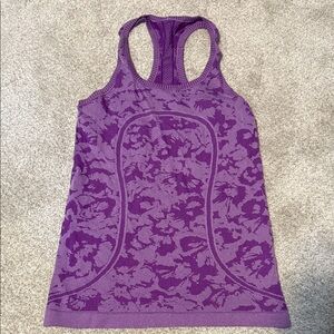 lululemon athletica Purple Floral Tank Top